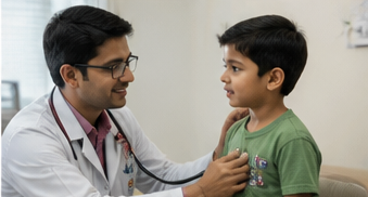 Paediatrician Doctor with Child